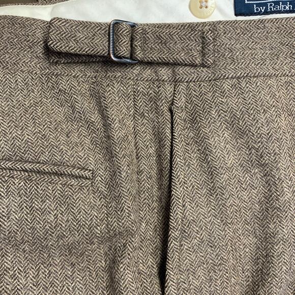 POLO by RALPH LAUREN Size 42 Long Brown Herringbone Virgin Wool Suit - Picture 11 of 15